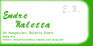 endre maletta business card